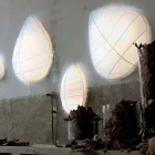 Vägglampa i metall och vit Lycra-design i 3 dimensioner - lövverk Viadurini