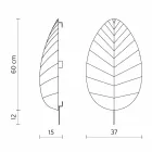 Vägglampa i metall och vit Lycra-design i 3 dimensioner - lövverk Viadurini
