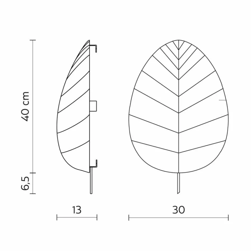 Vägglampa i metall och vit Lycra-design i 3 dimensioner - lövverk Viadurini