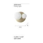 Vägglampa i blåst glas med metallstruktur - svala Viadurini