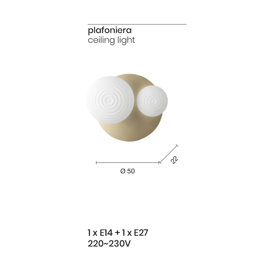 Vägglampa i blåst glas med metallstruktur - svala Viadurini