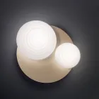 Vägglampa i blåst glas med metallstruktur - svala Viadurini