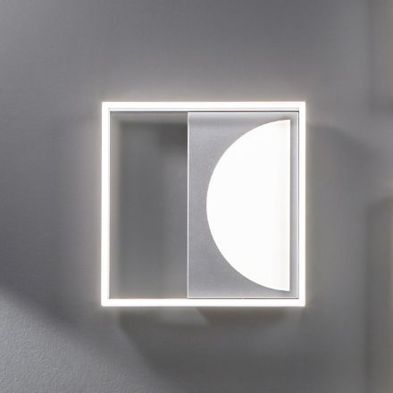 LED-taklampa i Silvermetall med Perimeter Diffuser - Arco Viadurini