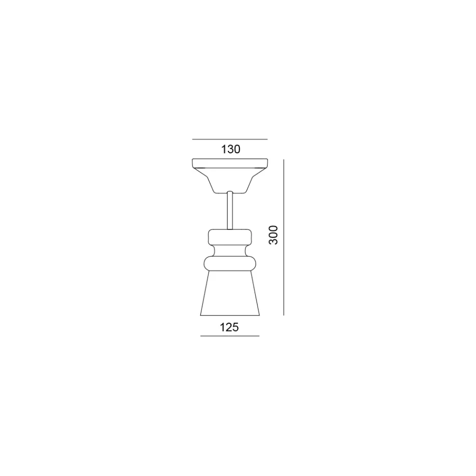 Handgjord taklampa i Majolica och aluminium tillverkad i Italien - Toscot Battersea Viadurini