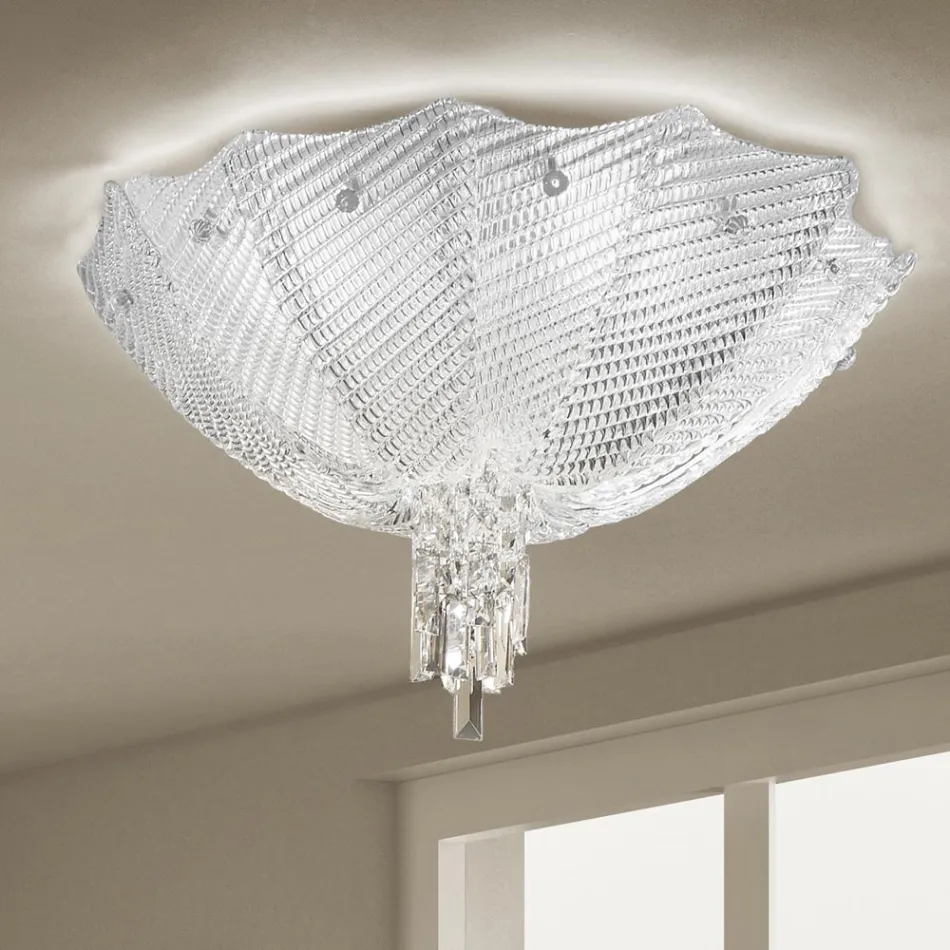 Handgjord taklampa i Venedig i glas och metall tillverkad i Italien - Fabiana Viadurini