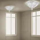 Handgjord taklampa i Venedig i glas och metall tillverkad i Italien - Fabiana Viadurini