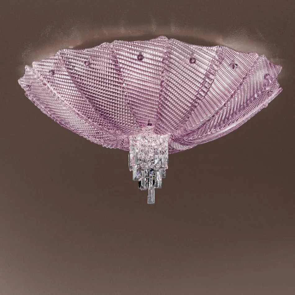 Handgjord taklampa i Venedig i glas och metall tillverkad i Italien - Fabiana Viadurini