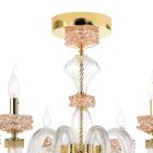 Klassisk taklampa 8 lampor i italienskt lyxigt handgjort glas - saltlösning Viadurini