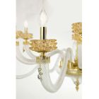 Klassisk taklampa 8 lampor i italienskt lyxigt handgjort glas - saltlösning Viadurini