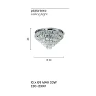 Klassisk taklampa i silvermetall och kristallhängen - Jerome Viadurini