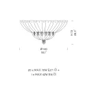 Klassisk taklampa i Venedigglas och metall Tillverkad i Italien - Fabiana Viadurini