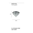 Klassisk guldmetalltaklampa och lyxiga kristallhängen - Jerome Viadurini