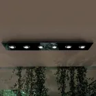 Taklampa med plan glasplatta med sänkningar - Kora Viadurini