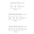 Taklampa med plan glasplatta med sänkningar - Kora Viadurini