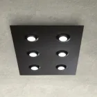 Taklampa med plan glasplatta med nedsänkbar design Tillverkad i Italien - Kora Viadurini