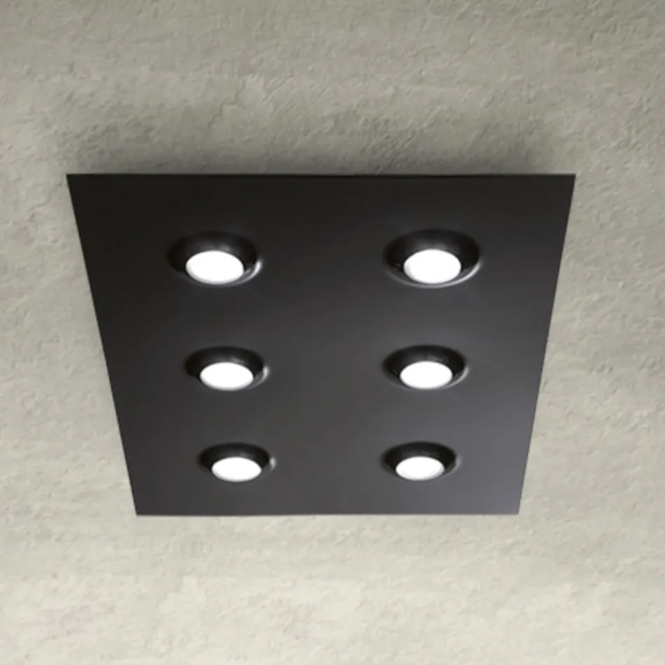 Taklampa med plan glasplatta med nedsänkbar design Tillverkad i Italien - Kora Viadurini