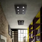 Taklampa med plan glasplatta med nedsänkbar design Tillverkad i Italien - Kora Viadurini