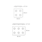 Taklampa med plan glasplatta med nedsänkbar design Tillverkad i Italien - Kora Viadurini