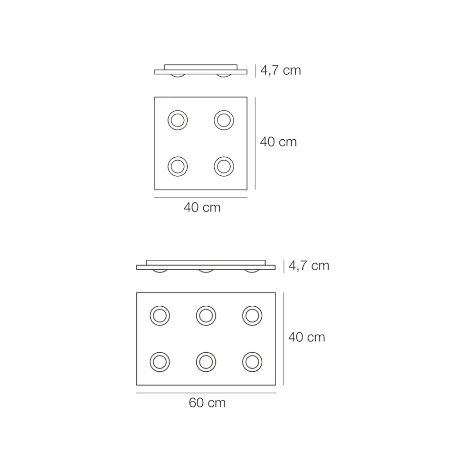 Taklampa med plan glasplatta med nedsänkbar design Tillverkad i Italien - Kora Viadurini