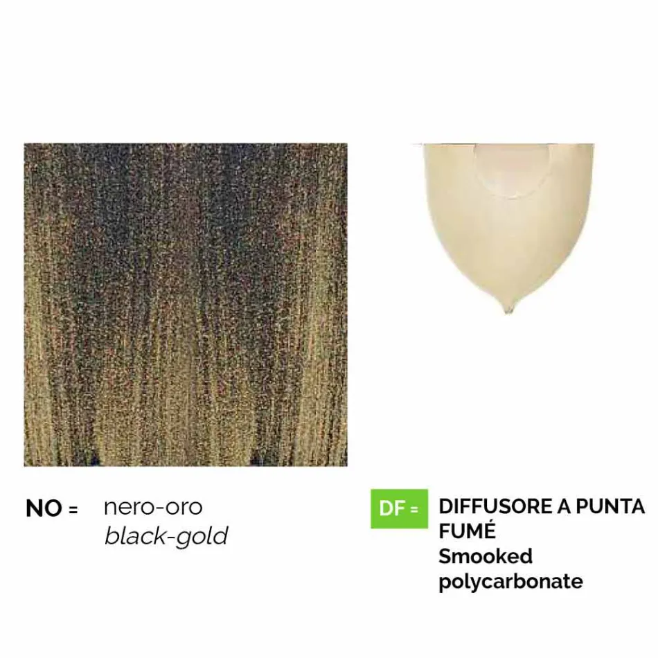 Garden taklampa i gjuten aluminium tillverkad i Italien, Anusca Viadurini