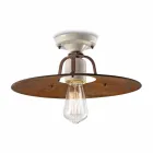 Taklampa tillverkad av keramik och metall vintage Elaine Ferroluce Viadurini