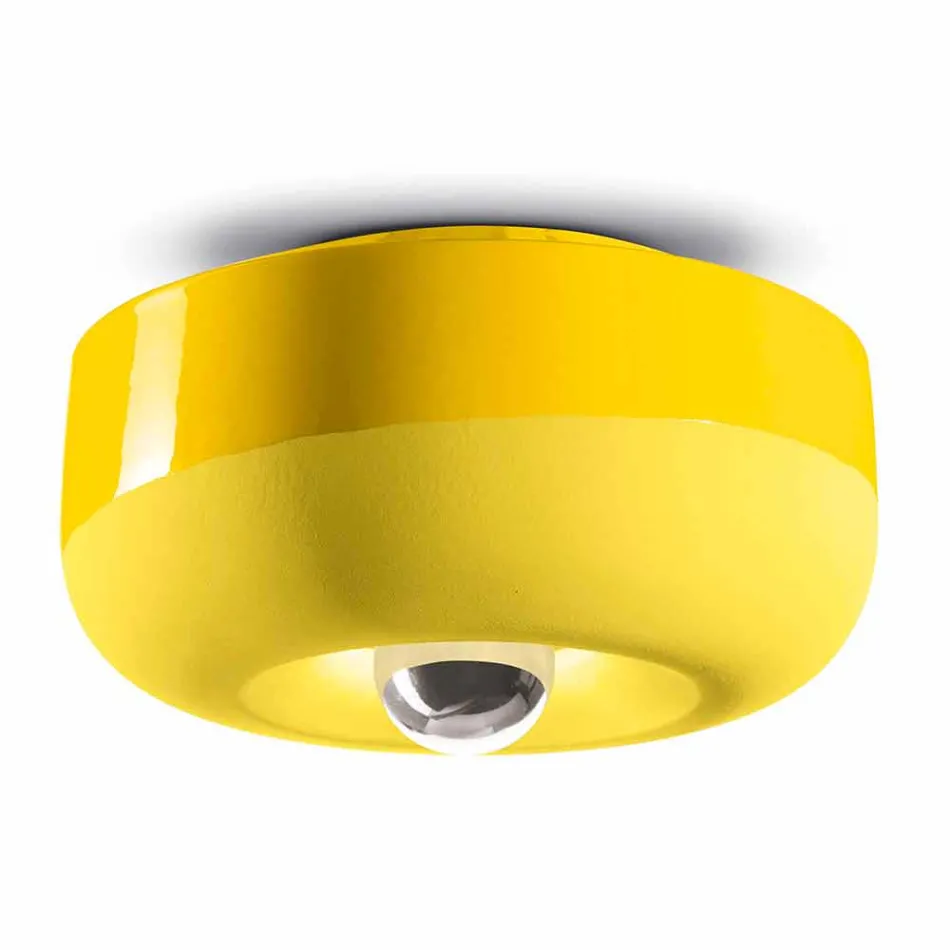 Taklampa i vintage design i färgad keramik tillverkad i Italien - Bellota Viadurini