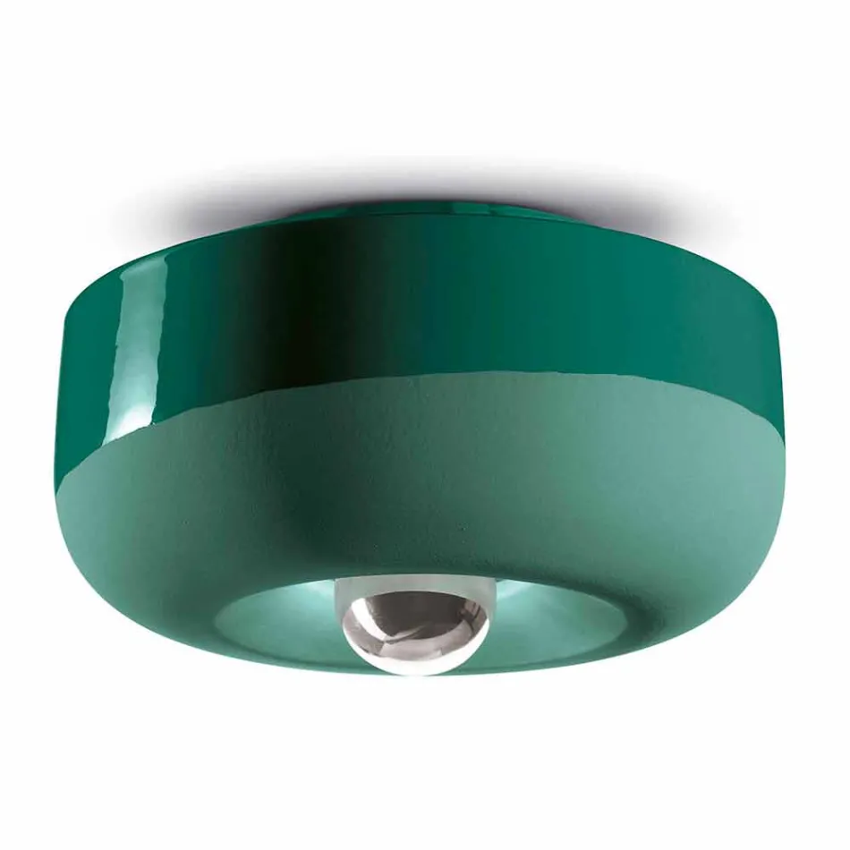 Taklampa i vintage design i färgad keramik tillverkad i Italien - Bellota Viadurini