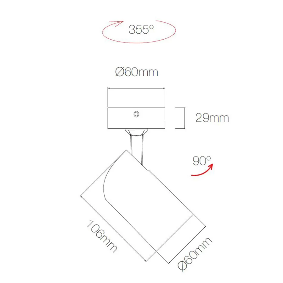 Justerbar spotlight taklampa i vit eller svart aluminium 4 delar - Lazzaro Viadurini