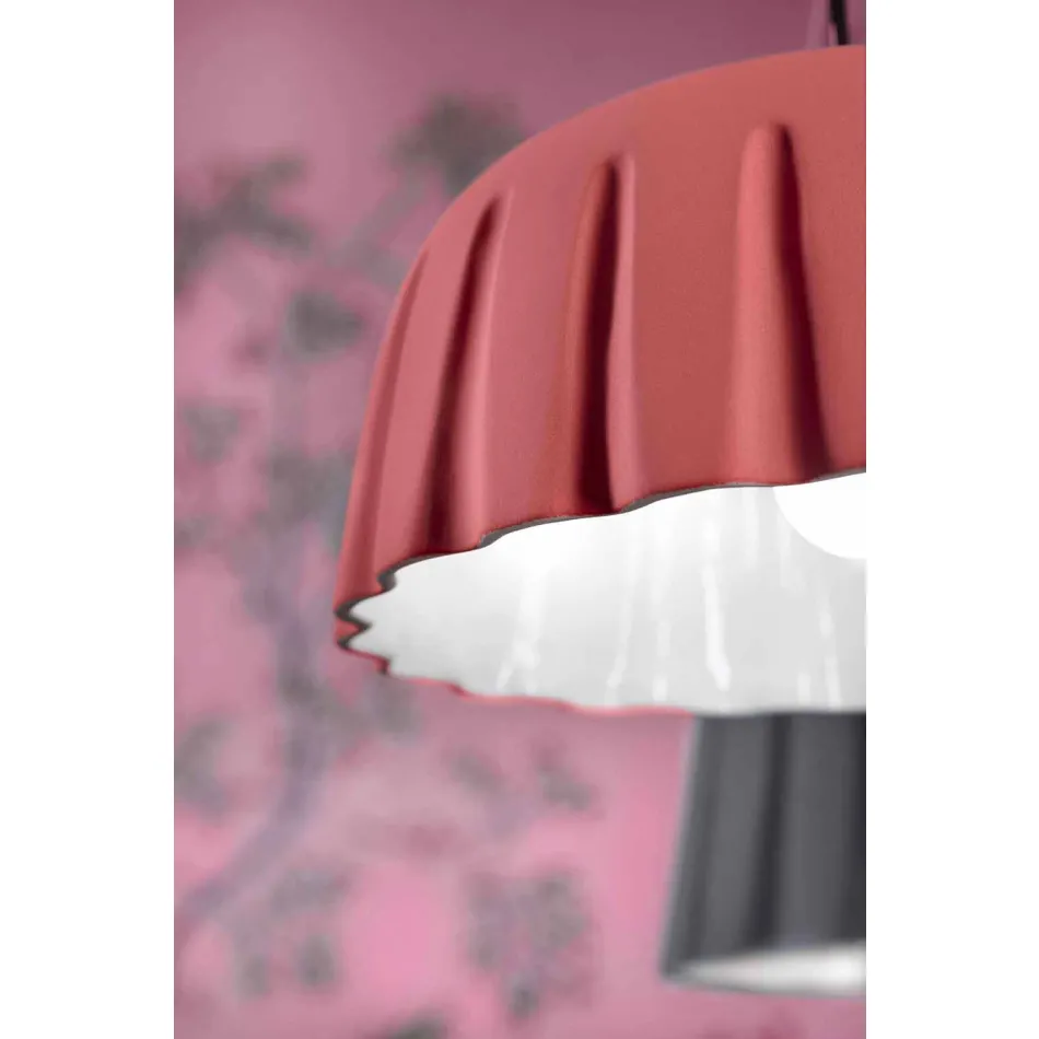 Vintage Design keramisk taklampa tillverkad i Italien - Ferroluce Madame Grès Viadurini