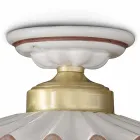 Plisserad blank keramisk taklampa och handmålad kant - Laquila Viadurini