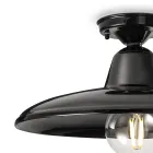 Industriell vintagedesign svart keramik och järn taklampa - Bew Viadurini