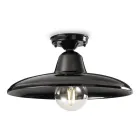 Industriell vintagedesign svart keramik och järn taklampa - Bew Viadurini