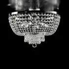 Taklampa i järn och guld med strass Tillverkad i Italien för inredning - Österrike Viadurini