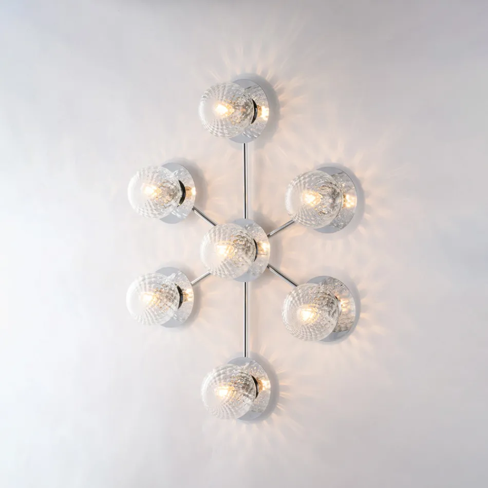 Tillverkad i Italien Järntaklampa för inredning - Como Viadurini