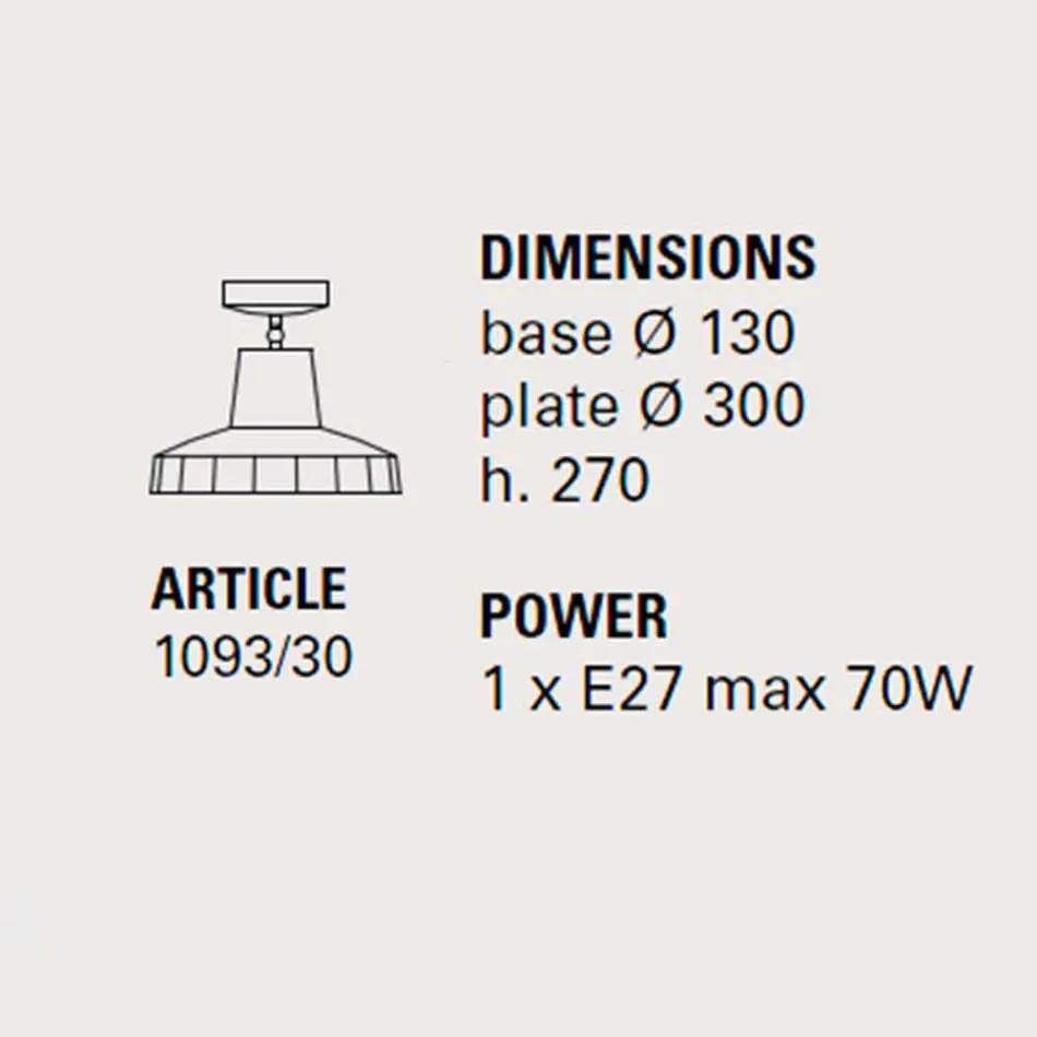 Taklampa i toskansk majolica och mässing, 30 cm, Rossi - Toscot Viadurini