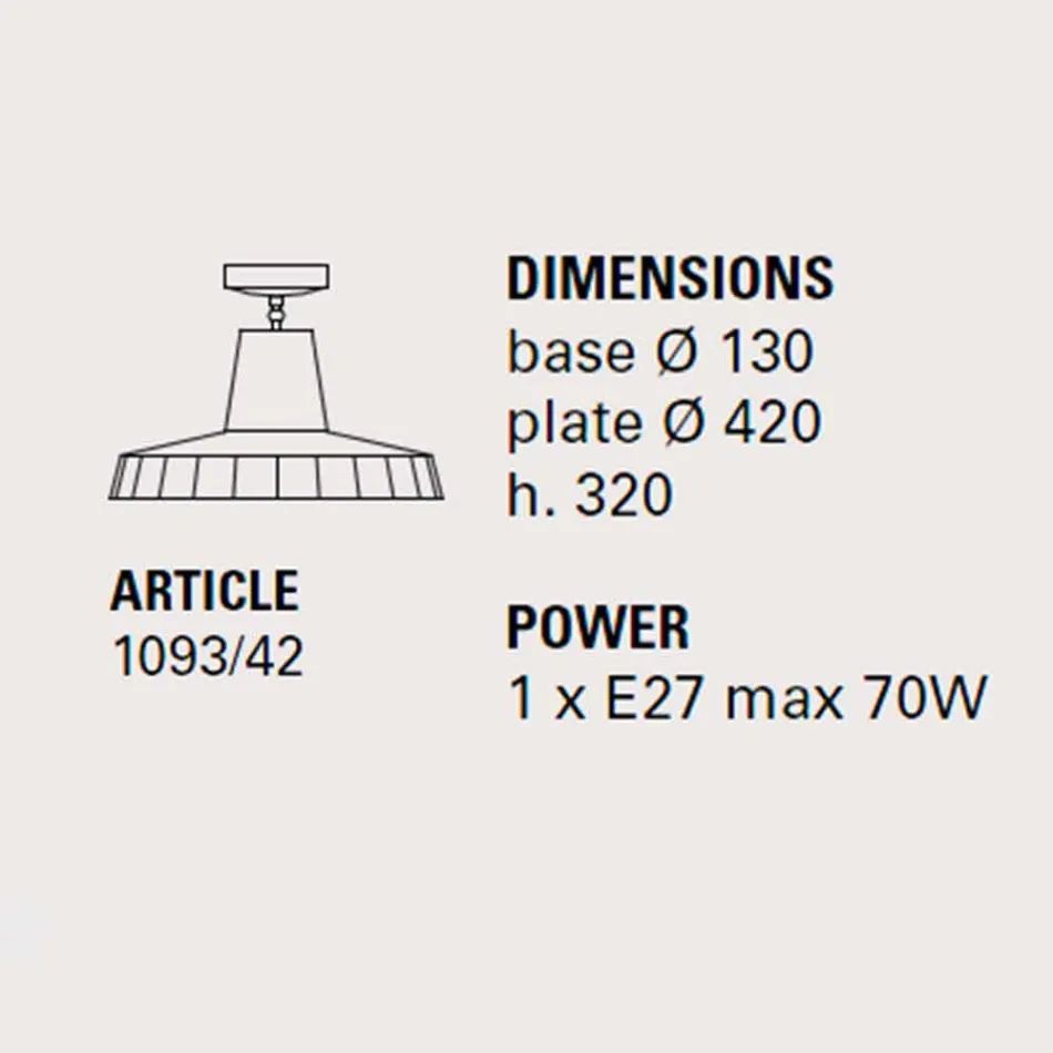 Taklampa i toskansk majolica och mässing, 42 cm, Rossi - Toscot Viadurini