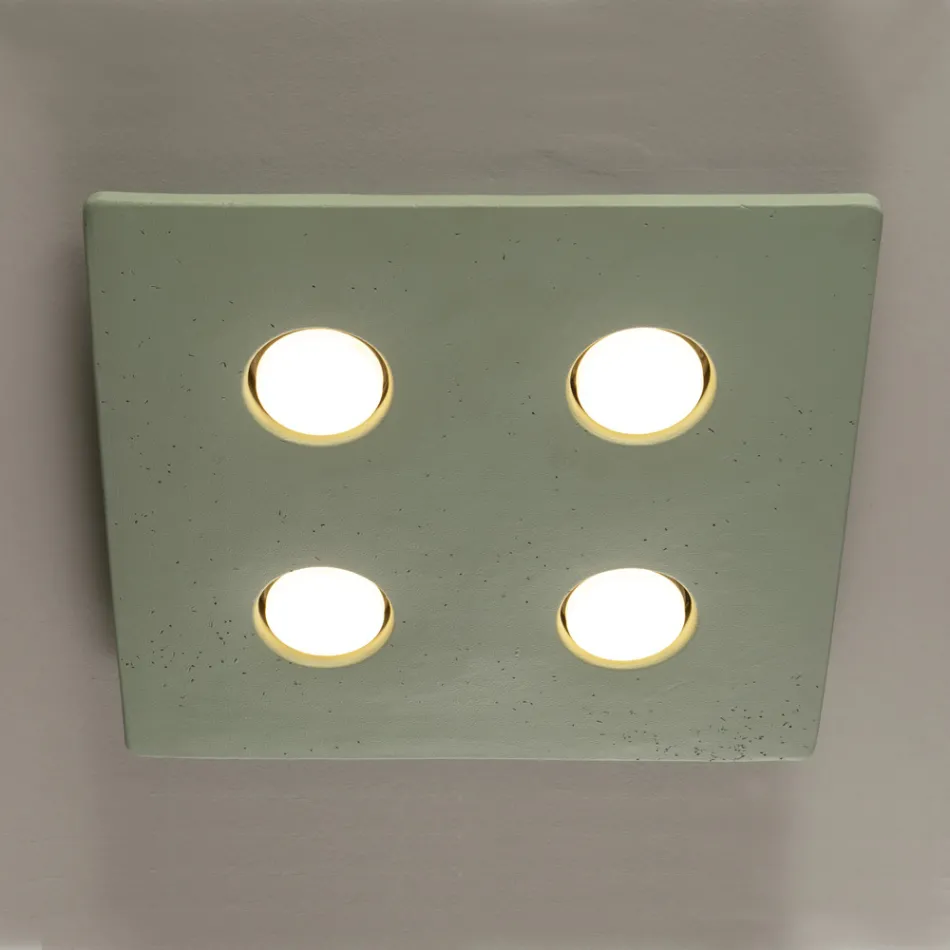 Glaserad toskansk majolica taklampa tillverkad i Italien - Toscot Vivaldi Viadurini