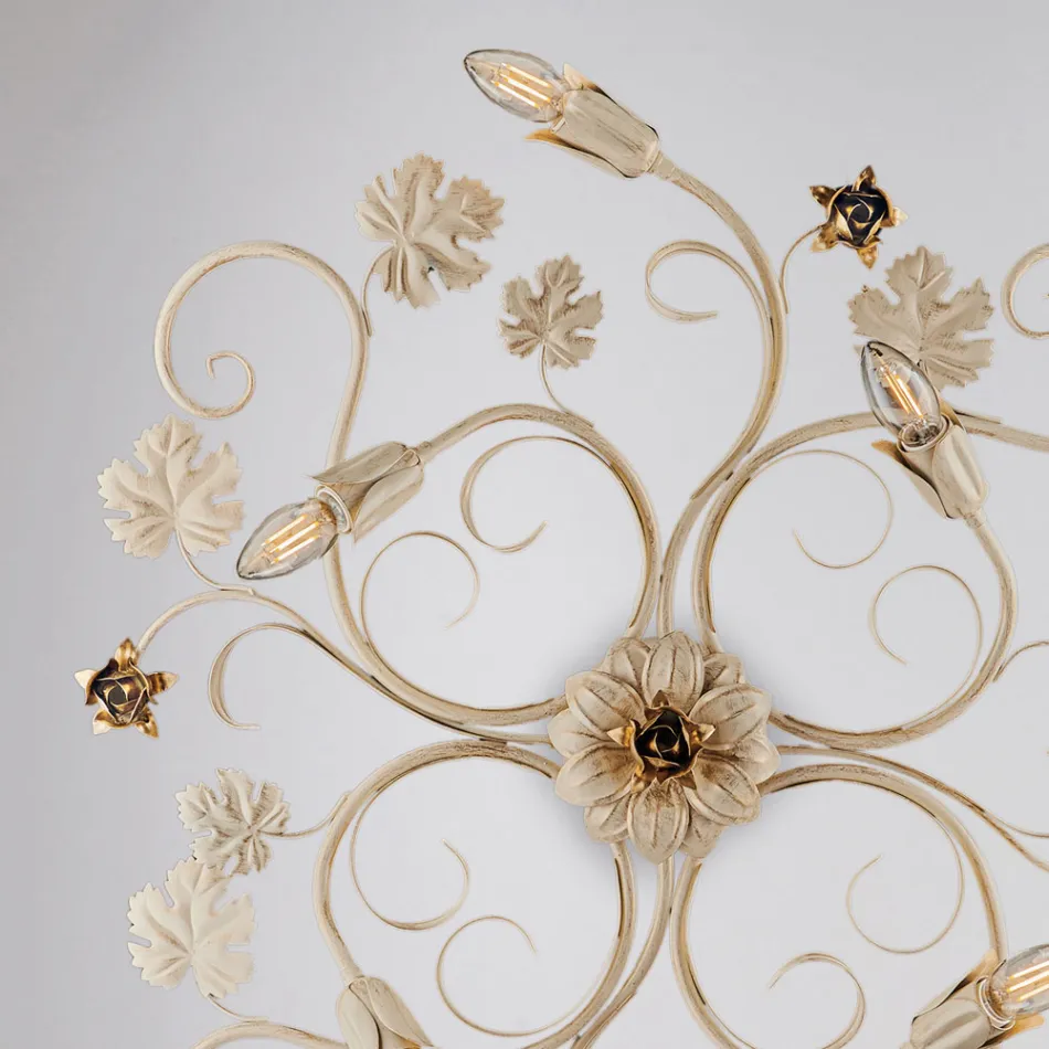 Italiensktillverkad kromad LED-taklampa för moderna utrymmen – Fiore Viadurini