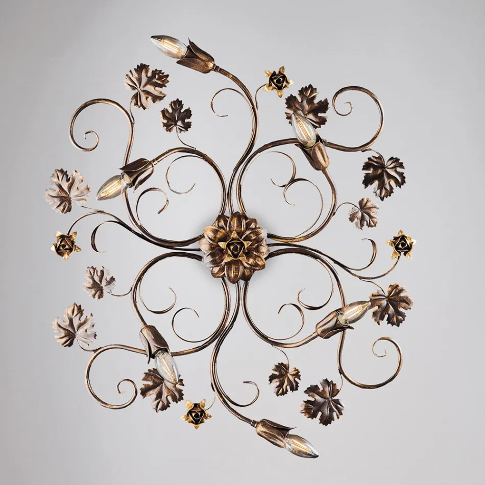 Italiensktillverkad kromad LED-taklampa för moderna utrymmen – Fiore Viadurini