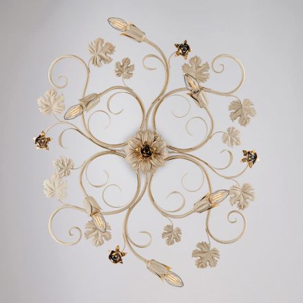 Italiensktillverkad kromad LED-taklampa för moderna utrymmen – Fiore Viadurini