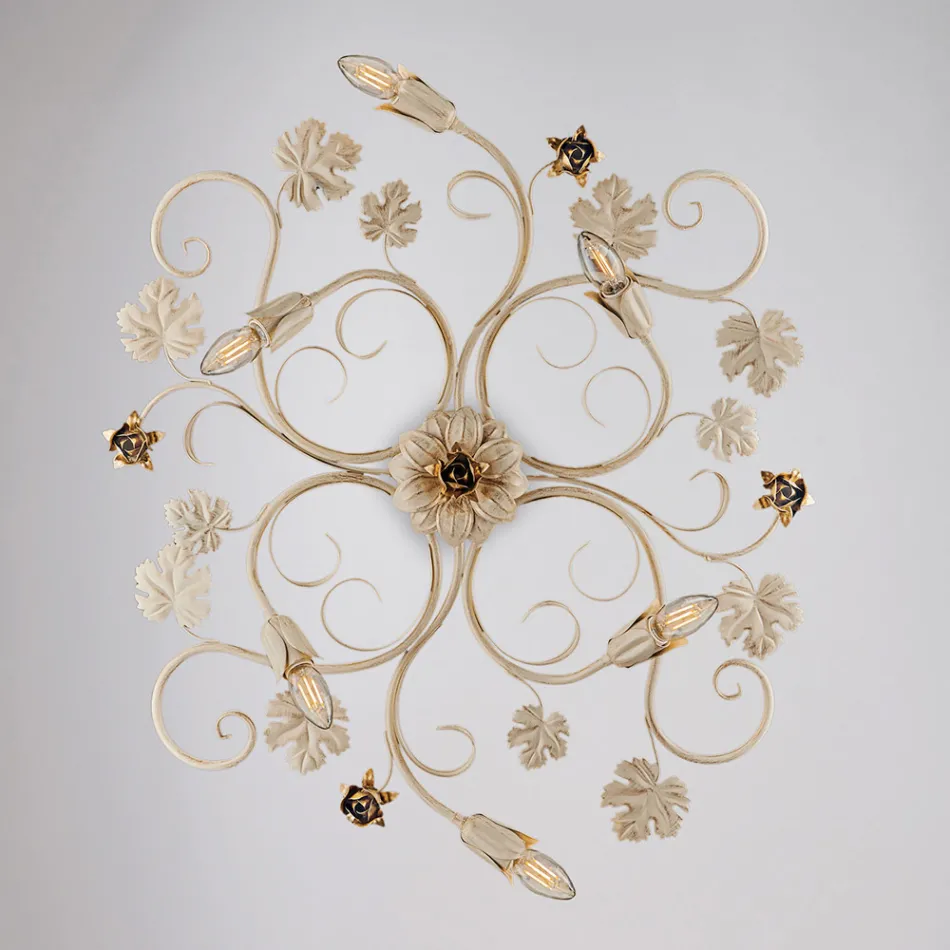 Italiensktillverkad kromad LED-taklampa för moderna utrymmen – Fiore Viadurini