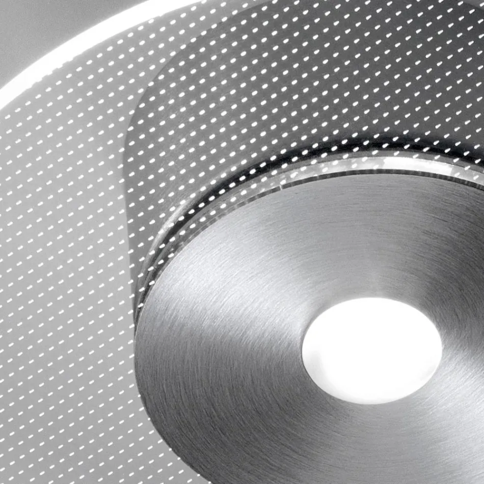 Metalltaklampa med mikroprickig plexiglasdiffusor - Nora Viadurini