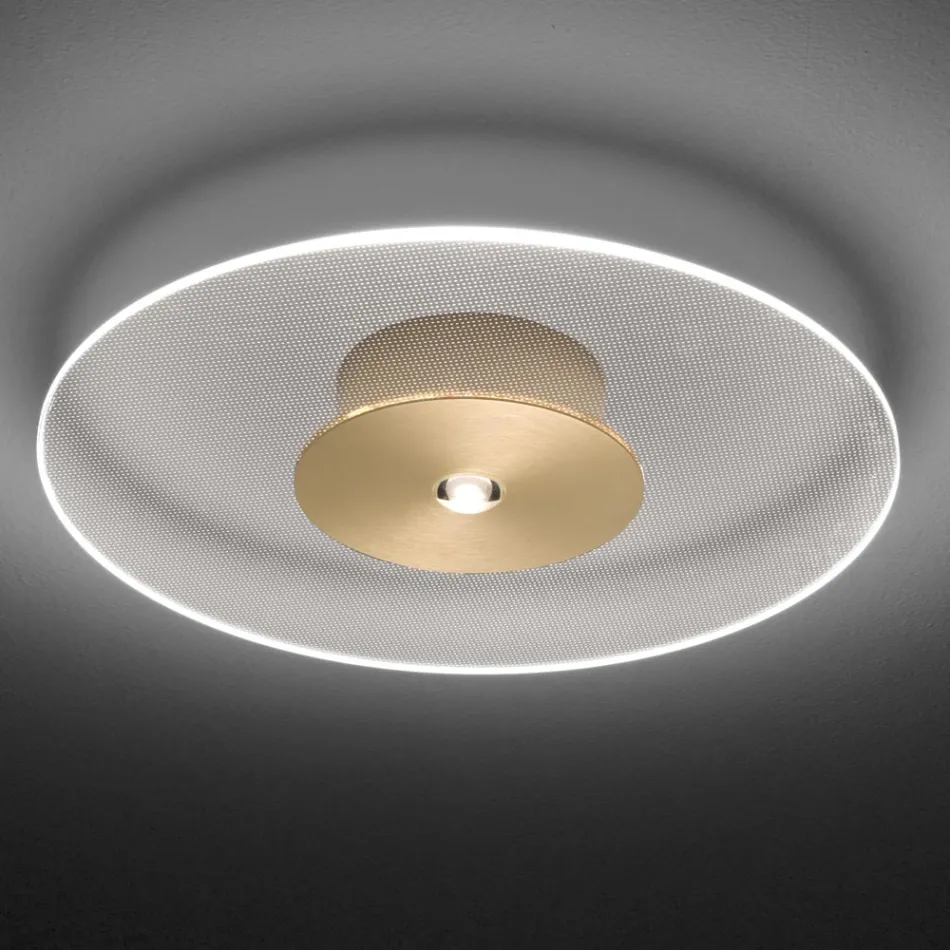 Metalltaklampa med mikroprickig plexiglasdiffusor - Nora Viadurini