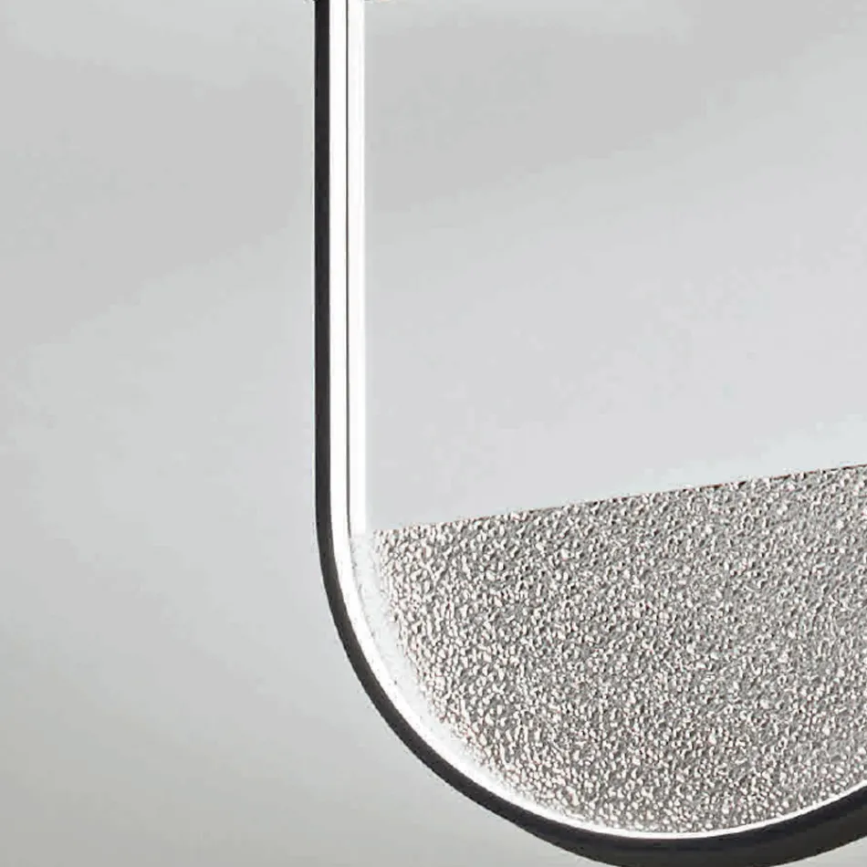 Taklampa i målad metall och löstagbar insats i granulerat glas - Catalpa Viadurini