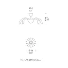 Venetiansk taklampa i glas och metall Handgjord i Italien - Jason Viadurini