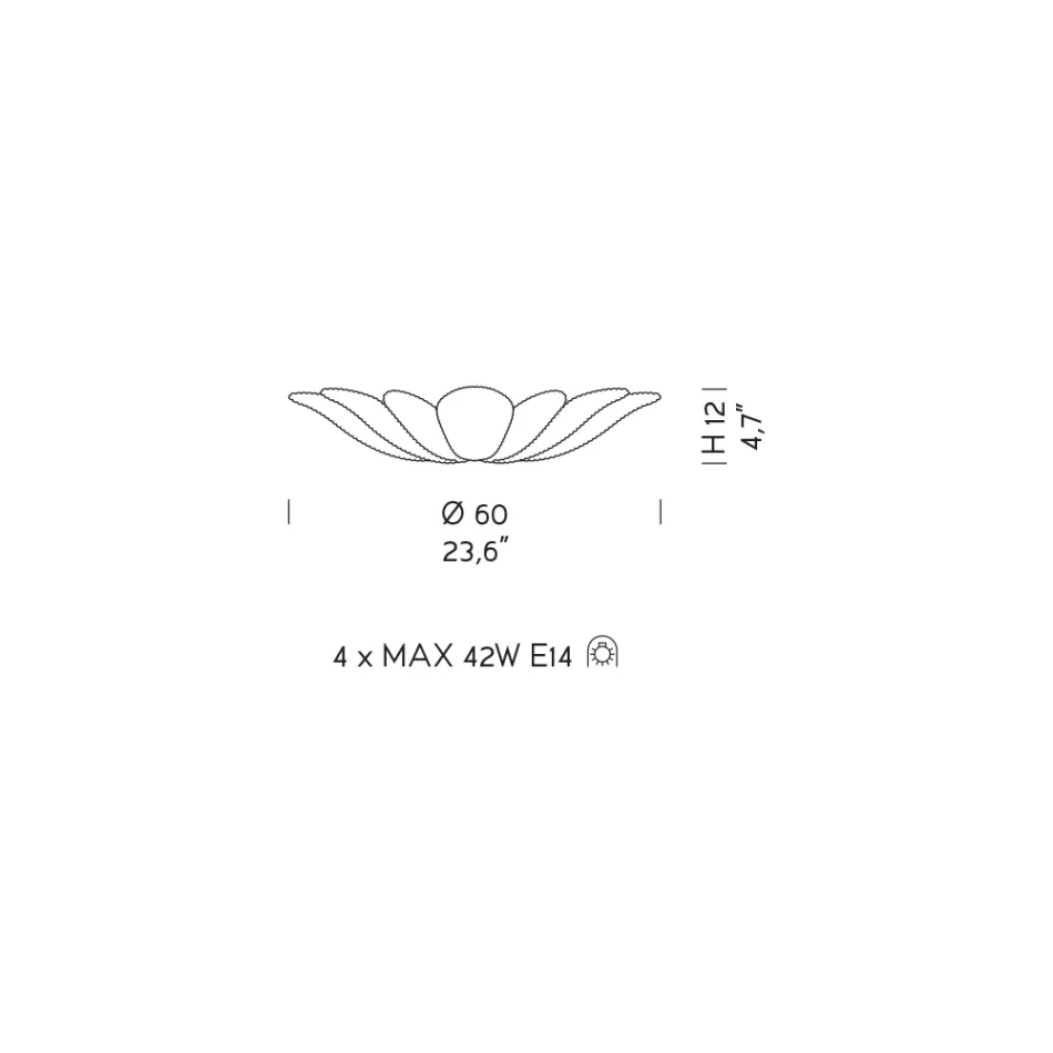 Taklampa i venetianskt glas och vit metall Tillverkad i Italien - Artemide Viadurini