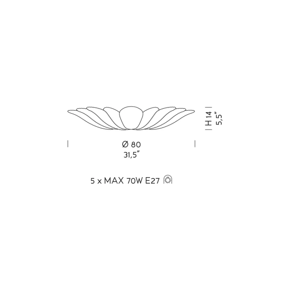 Taklampa i venetianskt glas och vit metall Tillverkad i Italien - Artemide Viadurini