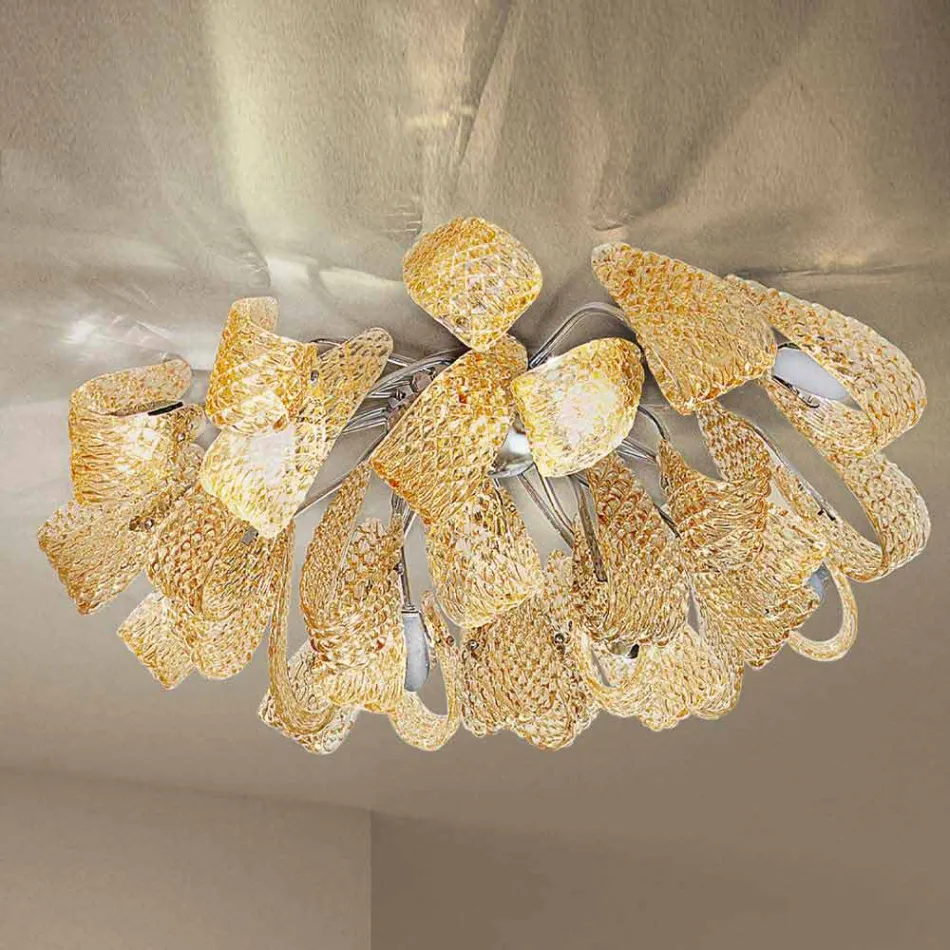 Venetiansk tak- och metallampa, handgjord i Italien - Diamonique Viadurini