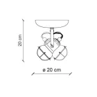 Industriell taklampa 2 strålkastare i järn och handgjord keramik - Loft Viadurini