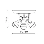 Industritaklampa 3 spotlights i järn och handgjord keramik - loft Viadurini